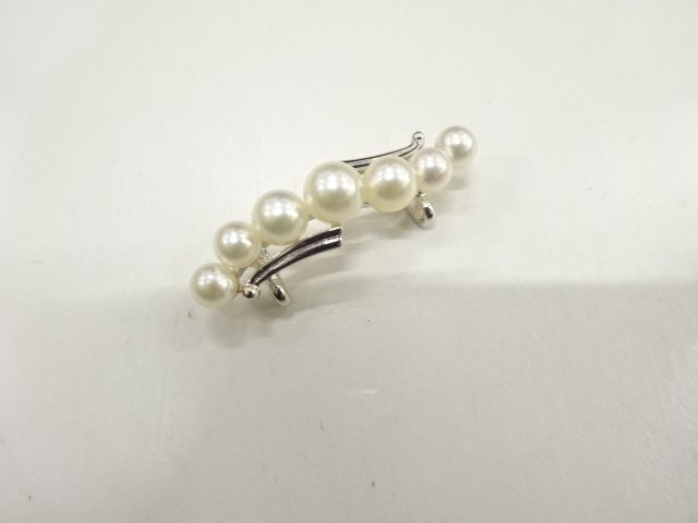 JAPANESE KIMONO / ANTIQUE MIKIMOTO PEARL / SILVER OBIDOME (SASH CLIP)